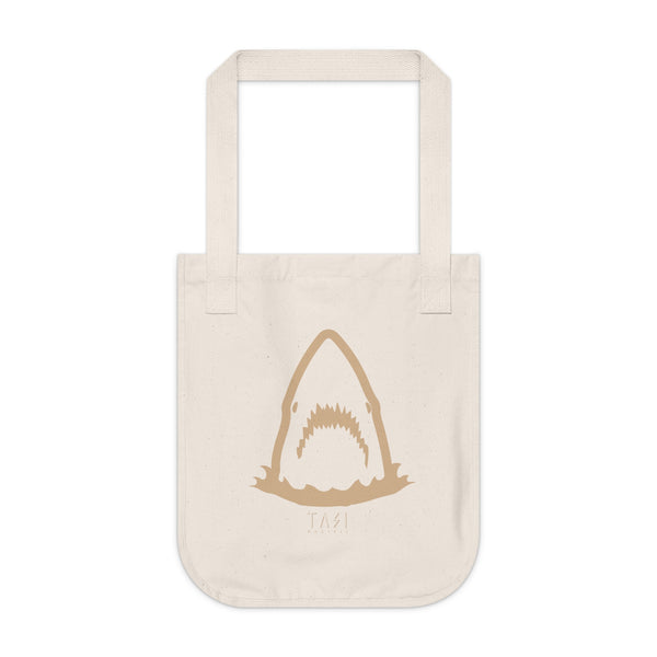 Shark Logo Organic Canvas Tote Bag - Sand