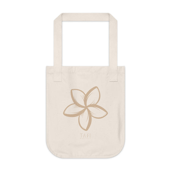 Plumeria Organic Canvas Tote Bag - Sand